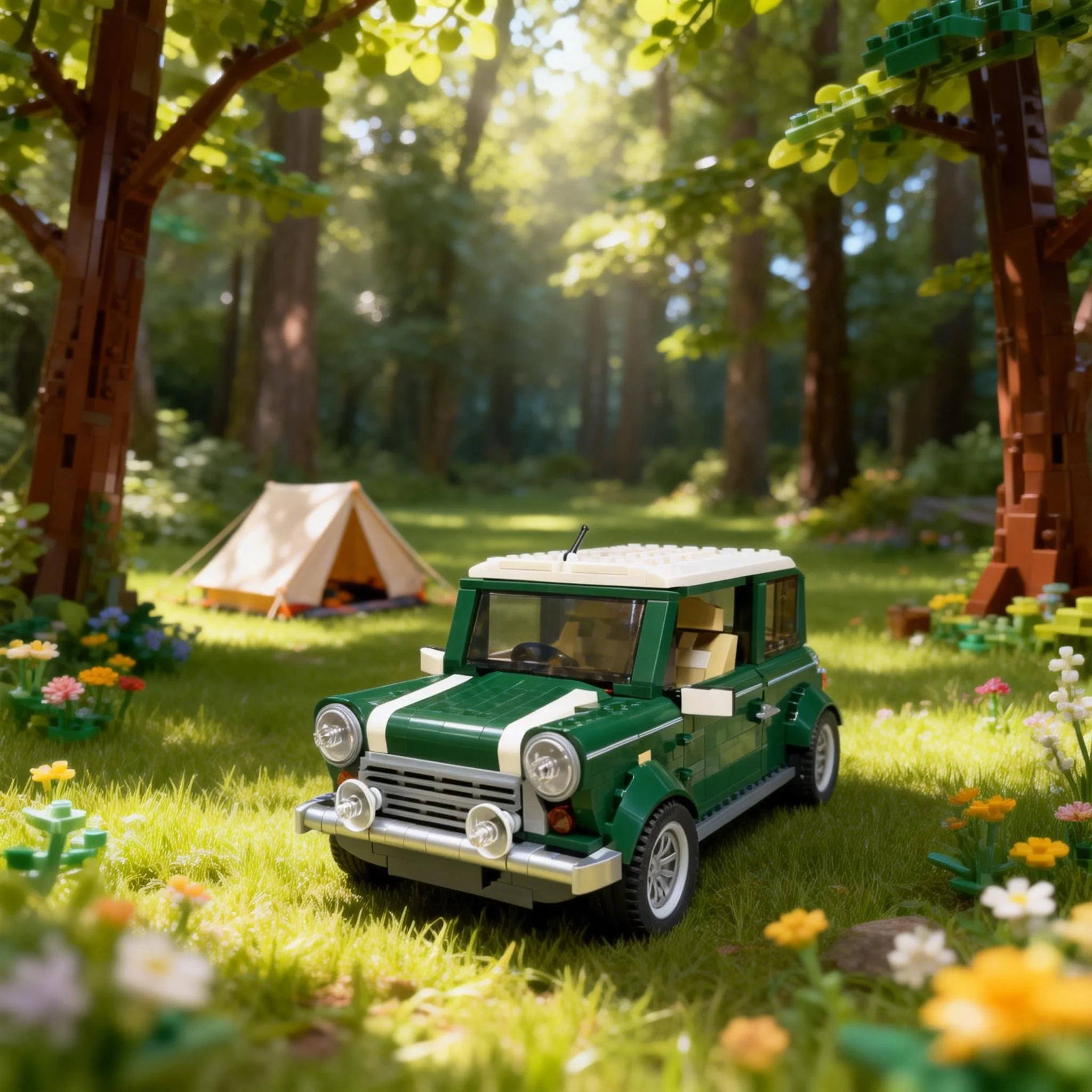 

Новинка 2026: Классическая зеленая модель автомобиля-кемпера MINI из 1077 деталей. Конструктор для детей и взрослых. Рождественский и праздничный подарок. Развивающая игрушка.