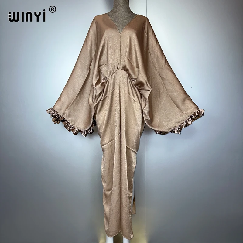 

WINYI summer elegant muslim dress holiday maxi beach dress Female Vestidos Party Evening Dress abaya dubai luxury kaftan