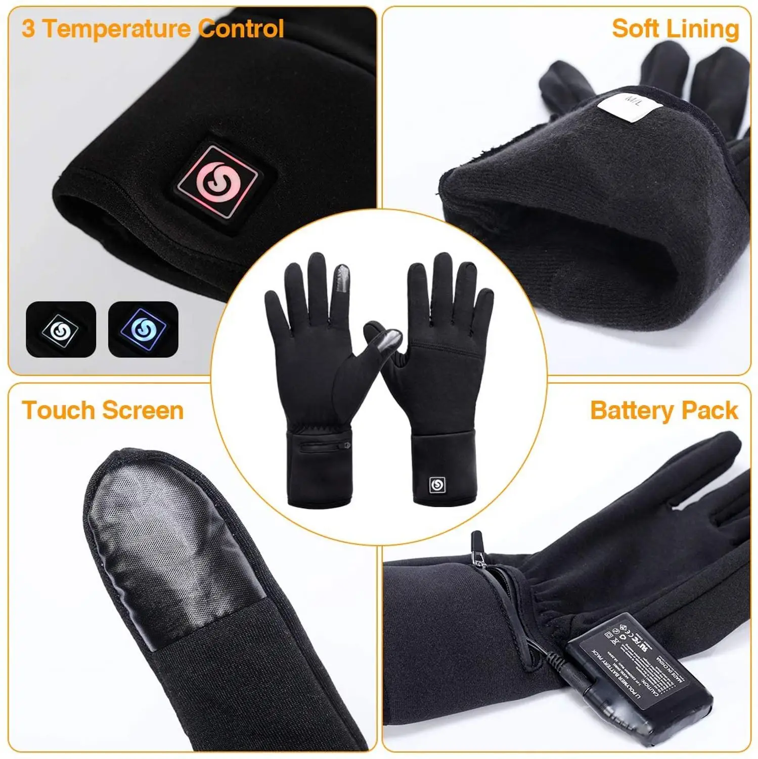 Savior Heat Liner Heated Gloves Winter Warm Skiing Gloves Outdoor Sports Motorcycling Riding Skiing Fishing Hunting Skateboard