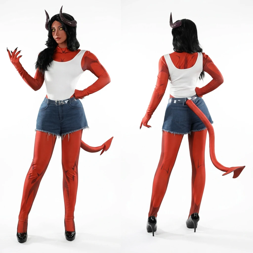 

Malevola Cosplay Costume Women Game Devil from Down Under Mistress of Hell Outfit Halloween Roleplay Theme Party Suit Takerlama