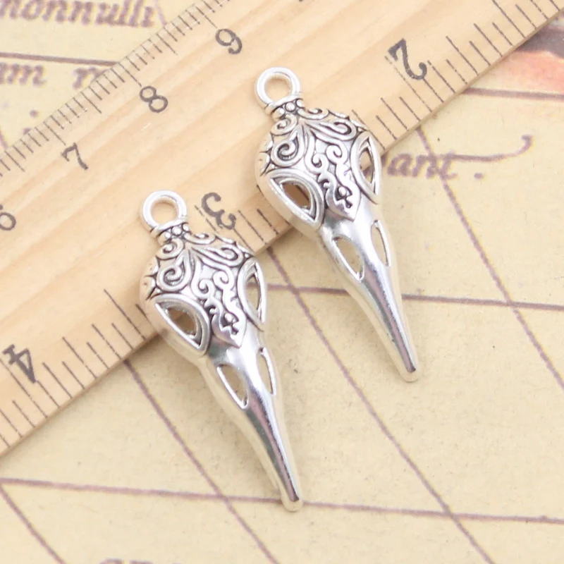 10pcs Charms Skull Beak Skeleton Bird 35x13mm Tibetan Silver Color Pendants Antique Jewelry Making DIY Handmade Craft