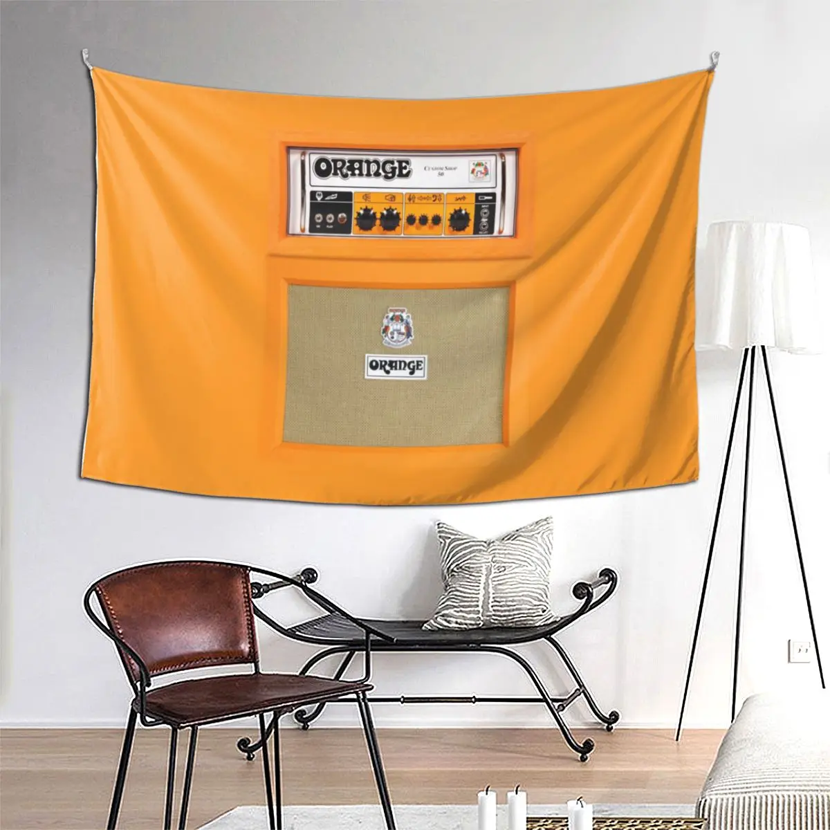 

Orange Color Amp Amplifier Tapestry Art Wall Hanging Aesthetic Home Decor Tapestries for Living Room Bedroom Dorm Room