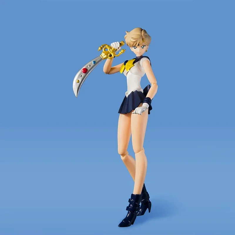 W magazynie Oryginalna figurka anime Bandai SHF Sailor Moon Tenoh Haruka Uranus Animacja Kolor Anime Figurka akcji Model Zabawki Prezenty