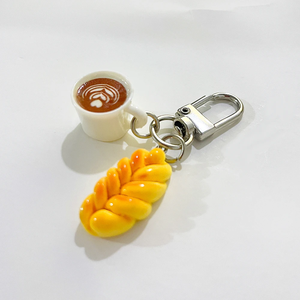 Niedliche Sandwich-Waffel-Ananas-Brötchen-Anhänger Schlüsselanhänger Mini-Harz-Lebensmittel-Spielzeug Schlüsselhalter Kopfhörerhülle Rucksack-Anhänger Deko-Geschenk – Detail 15