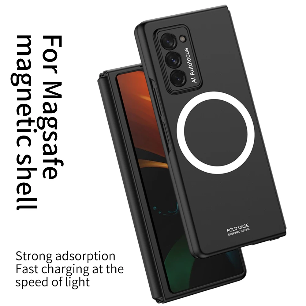 For Samsung Galaxy Z Fold 2 Magsafe Wireless Charging Magnetic Case Ultra Thin Matte Folding All-inclusive Shockproof Back Cover