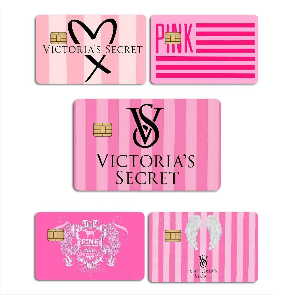 Classic Lingerie Logo V-VictoriaS S-Secret Game Film Cover Sticker Case for Small Chip Credit Debit Card Front Side
