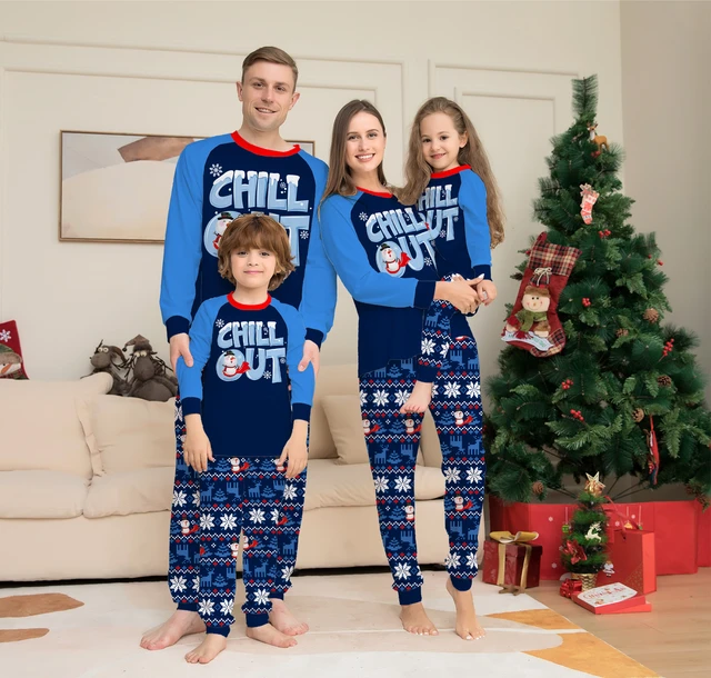 Christmas Pajamas Family Set Blue Printed Family Matching Christmas Pajamas Couples Women Men Kids Boy Girls Christmas Pjs Set AliExpress 1501