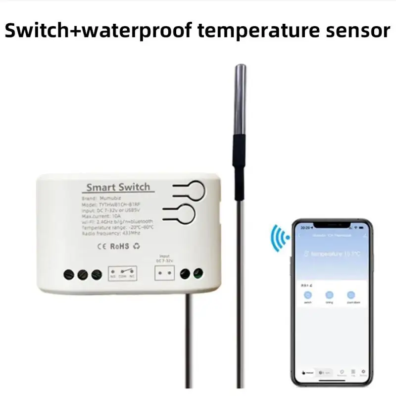 สวิตช์ควบคุมความชื้นอุณหภูมิสวิตช์ไวไฟใช้งานง่ายตรวจสอบแบบเรียลไทม์สะดวกติดตั้งง่าย