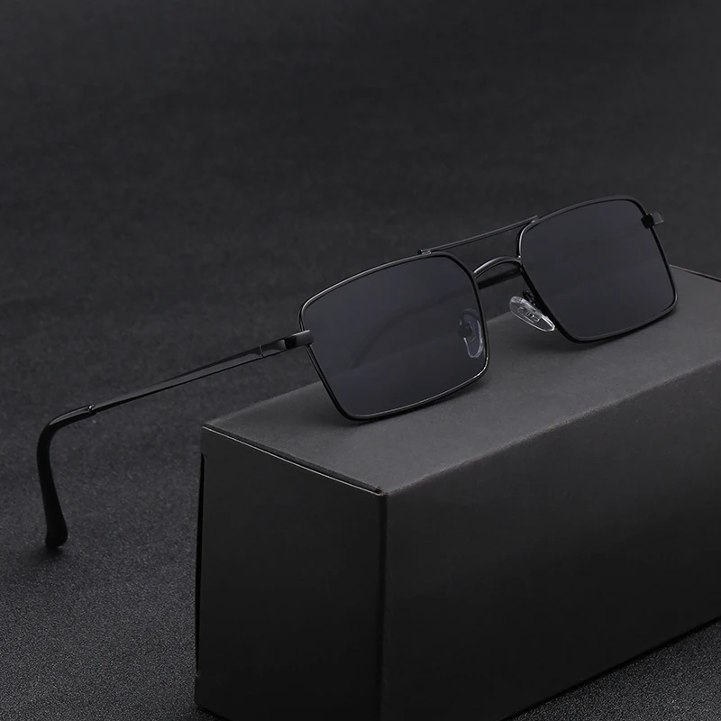New Women Brands Design Anti-Reflective Mirror Sunglasses Fashion Metal Square Glasses Classic Men Out Door Sun Glasses view 2