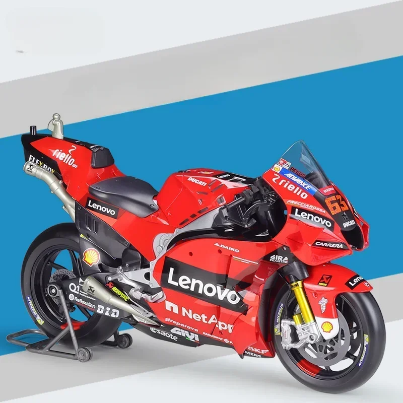 

Maisto 1/6 2022 Racing Ducati Lenovo Team Motorcycle Car Simulation Alloy Car Model #63 Franceeco Bagnaia Moto GP