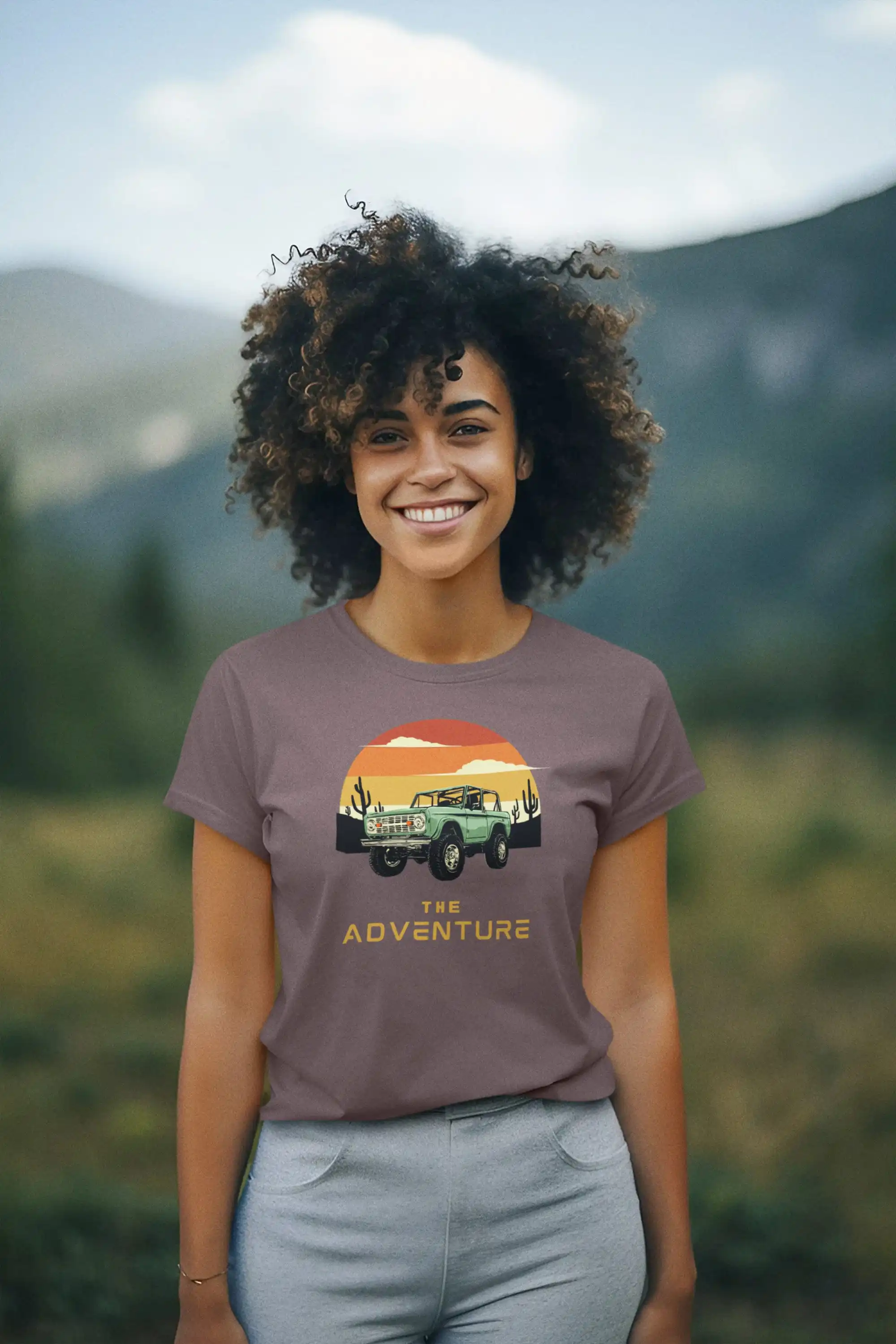 T Shirt Adventure Activewear Cotton Screen Print