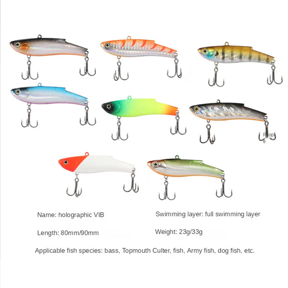 KoKossi 1PCS VIB Fishing Lure 8CM/23G 9CM/33G Plastic Hard Bait Artificial Wobbler Long Casting Vibration Swimbait For Bass Pike