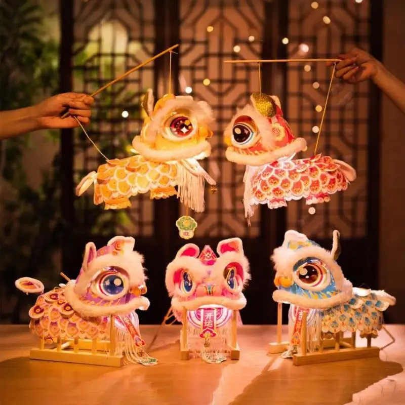 Pferde-Jahres-Laterne DIY-Materialset Pferdelaterne für Neujahr 2026 Löwentanz-Laterne Frühlingsfest-Laterne Hängende Dekoration