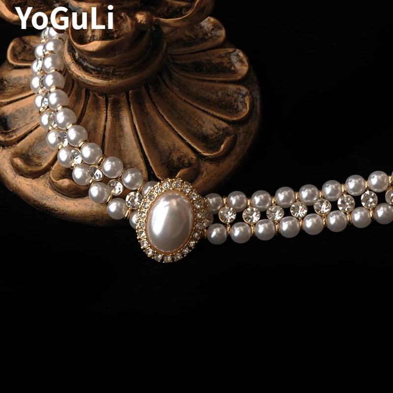 

Fashion Jewelry Luxury Temperament Oval Simulated Pearl Choker Necklace For Women Wedding Gifts Delicate Design Accessories