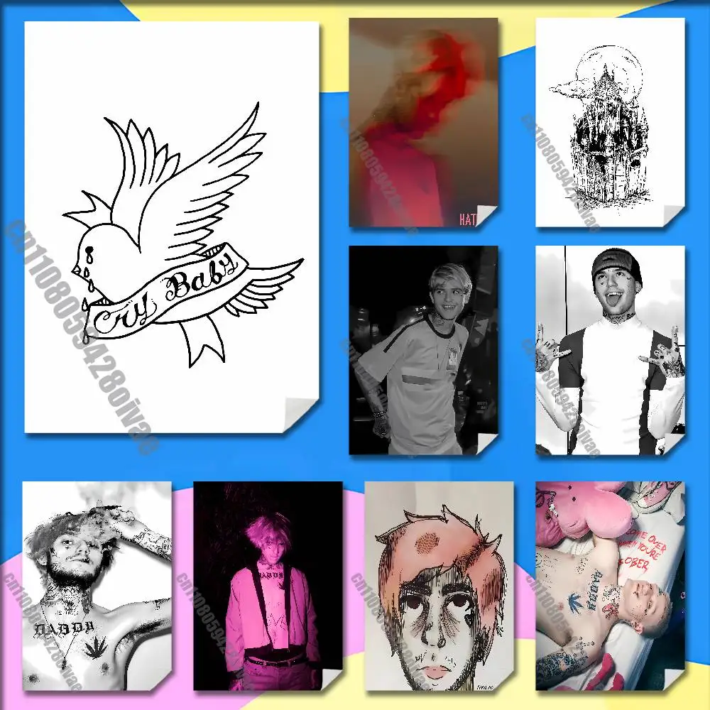 

L-Lil P-Peep Crybaby Hellboy Castles Poster Sticker For Bars 40x60cm Self-adhesive Ornament Collectibles Playbill Cover