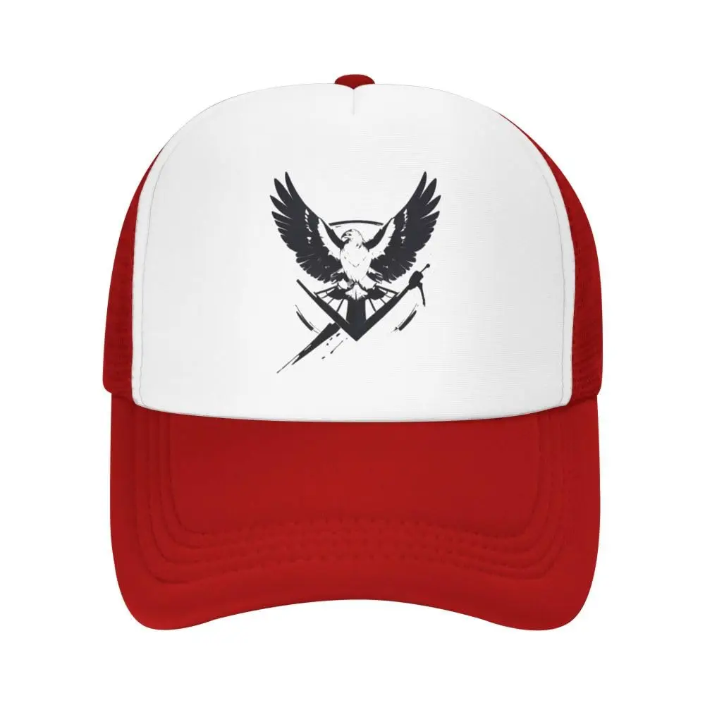 Mesh Baseball Cap Adjustable Dad Hat Trucker Hat for Men and Women, Fierce Eagle Totem Red