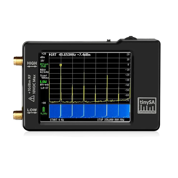 TinySA penganalisa spektrum genggam baru 2.8 "tampilan 320*240 piksel 350MHz frekuensi 240- 960MHz penganalisa spektrum jarak Input tinggi