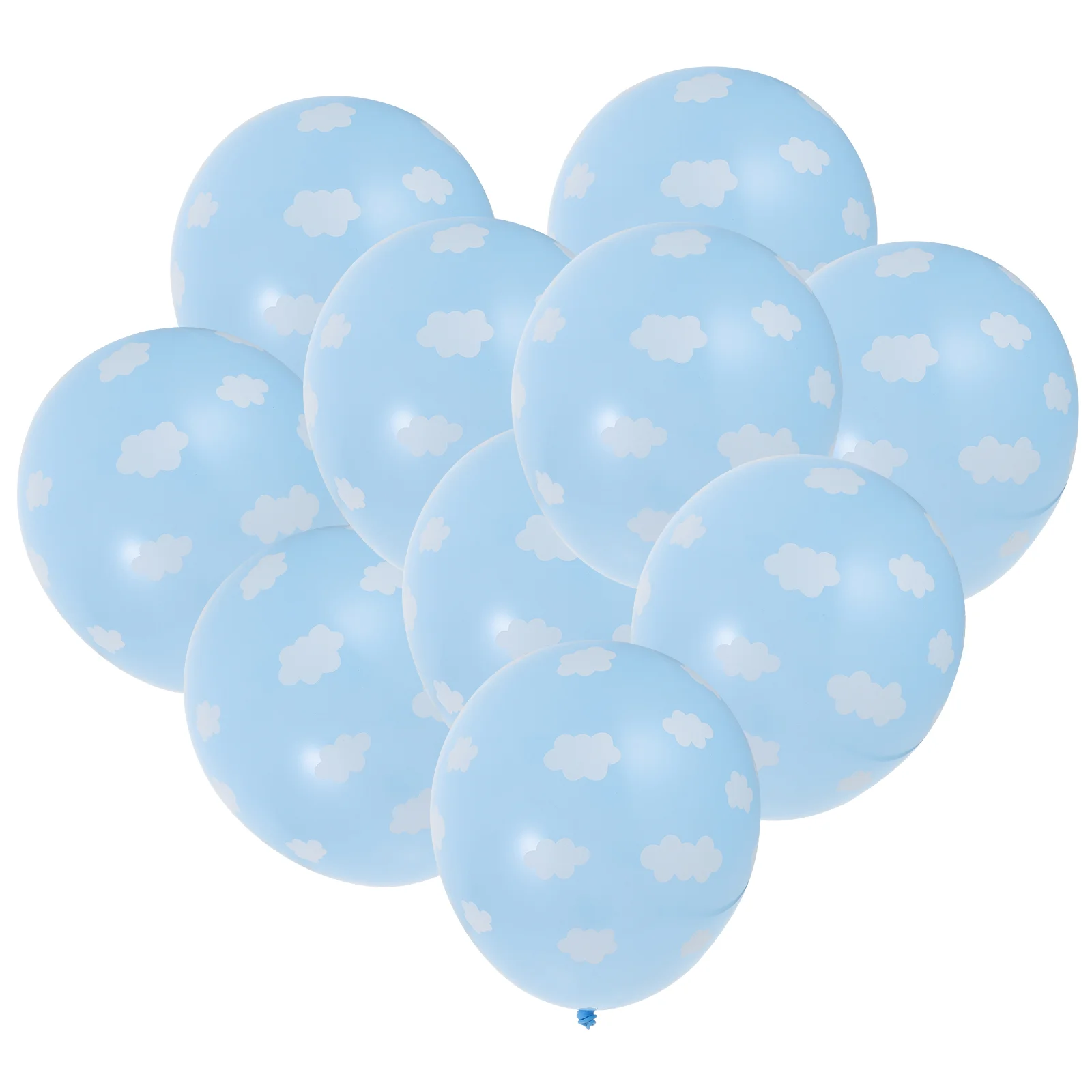 

100pcs 12 Inch Latex Balloons Sky Clouds Printed Latex Balloon Party Wedding Decoration (Blue)