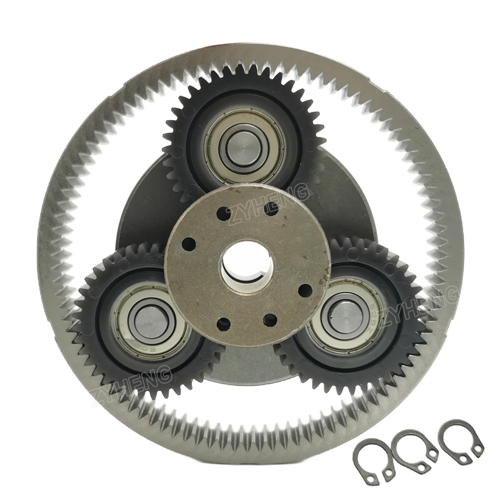 

Планетарная передача 37T 40 мм с правым сцеплением и кольцевой шестерней 93T для складного велосипеда, мотор-колеса 250-350 Вт, нейлоновая шестерня для электровелосипеда