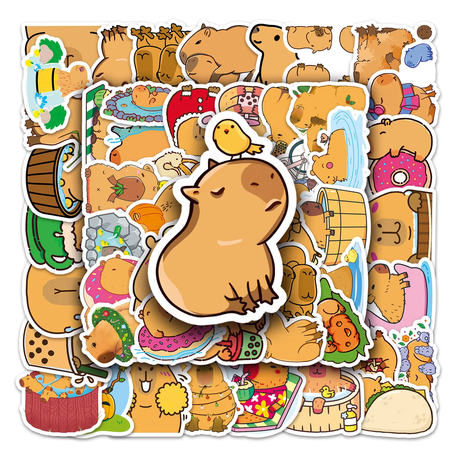 10/30/50pcs Capibara Graffiti Adesivo Scrapbook Kawaii Simpatico Cartone Animato Animale Del Telefono Del Computer Portatile Fai Da Te Caso Bagaglio Decalcomania Decor adesivo