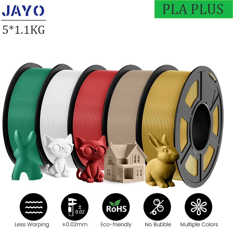 JAYO pla plus filament d'imprimante 3D 5 rouleaux Filament PLA PLUS 23 couleurs 1.75mm matériaux d'imprimante 3D FDM Support combinaison gratuite