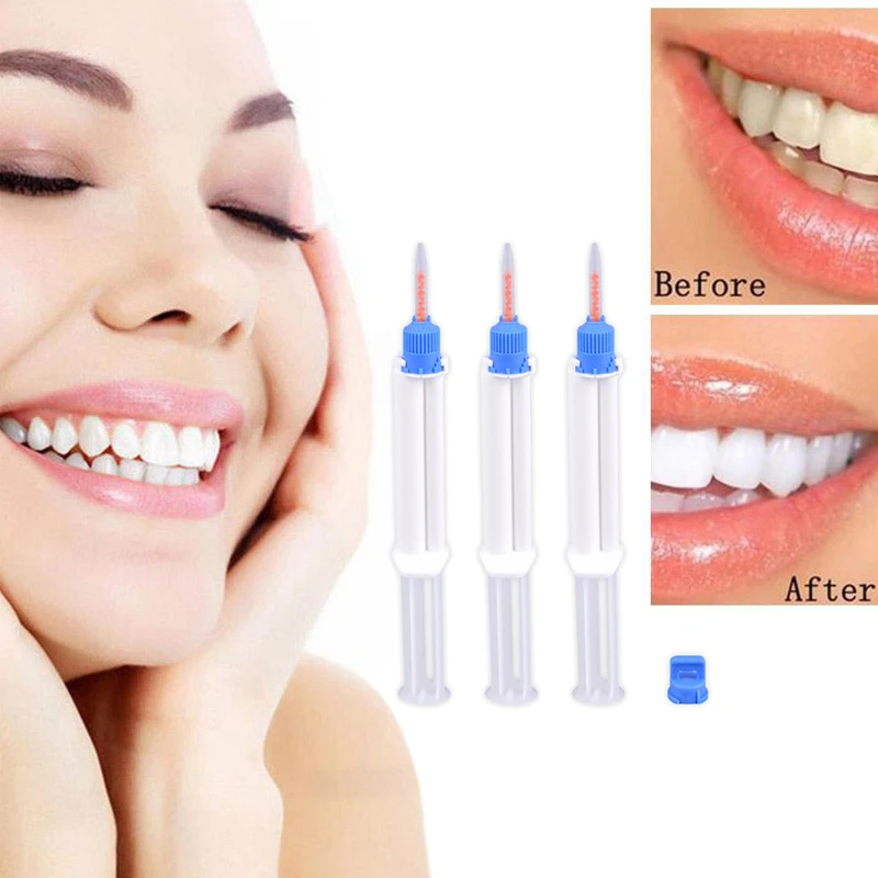 Jeringa de doble barrera para clínica Dental, Gel blanqueador de dientes, 35 peróxido de hidrógeno, 2,5 ML/5ML