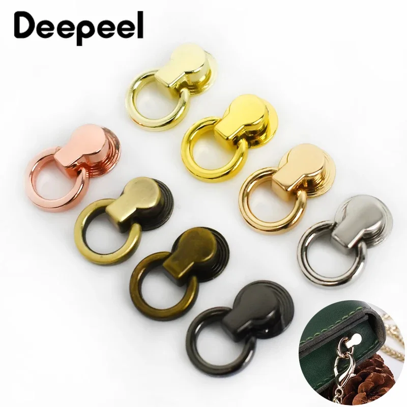 

10/30Pcs Deepeel 8x17mm Metal Ring Buckles Bags End Clips Clasp Swivel Rivet Screw Handbag Decoration Button Nail DIY Accessory