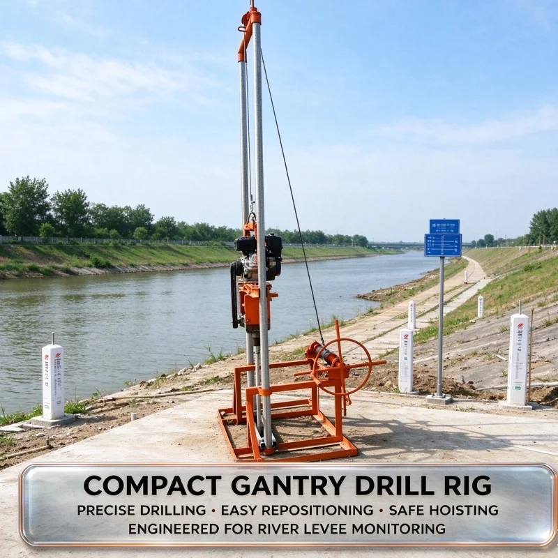 Customized Small Gantry Frame Water Well Drilling Rig, Lightweight Drilling Machine for Orchard & Household Well Drilling