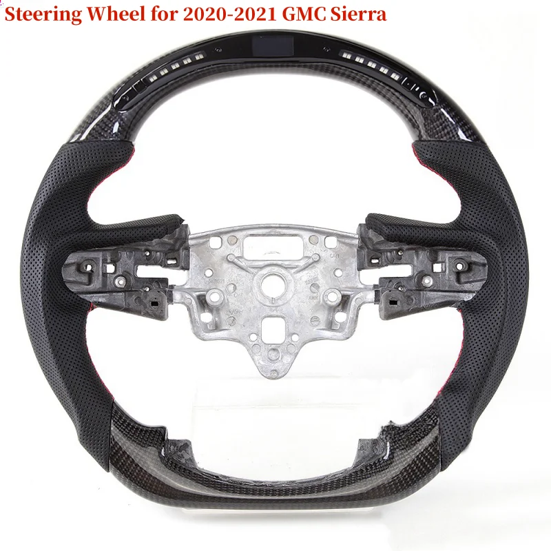 

Carbon Fiber Flat Customized Steering Wheel For GMC Sierra 2020-2021 Steering Wheel with Heated Modification Car Accessories