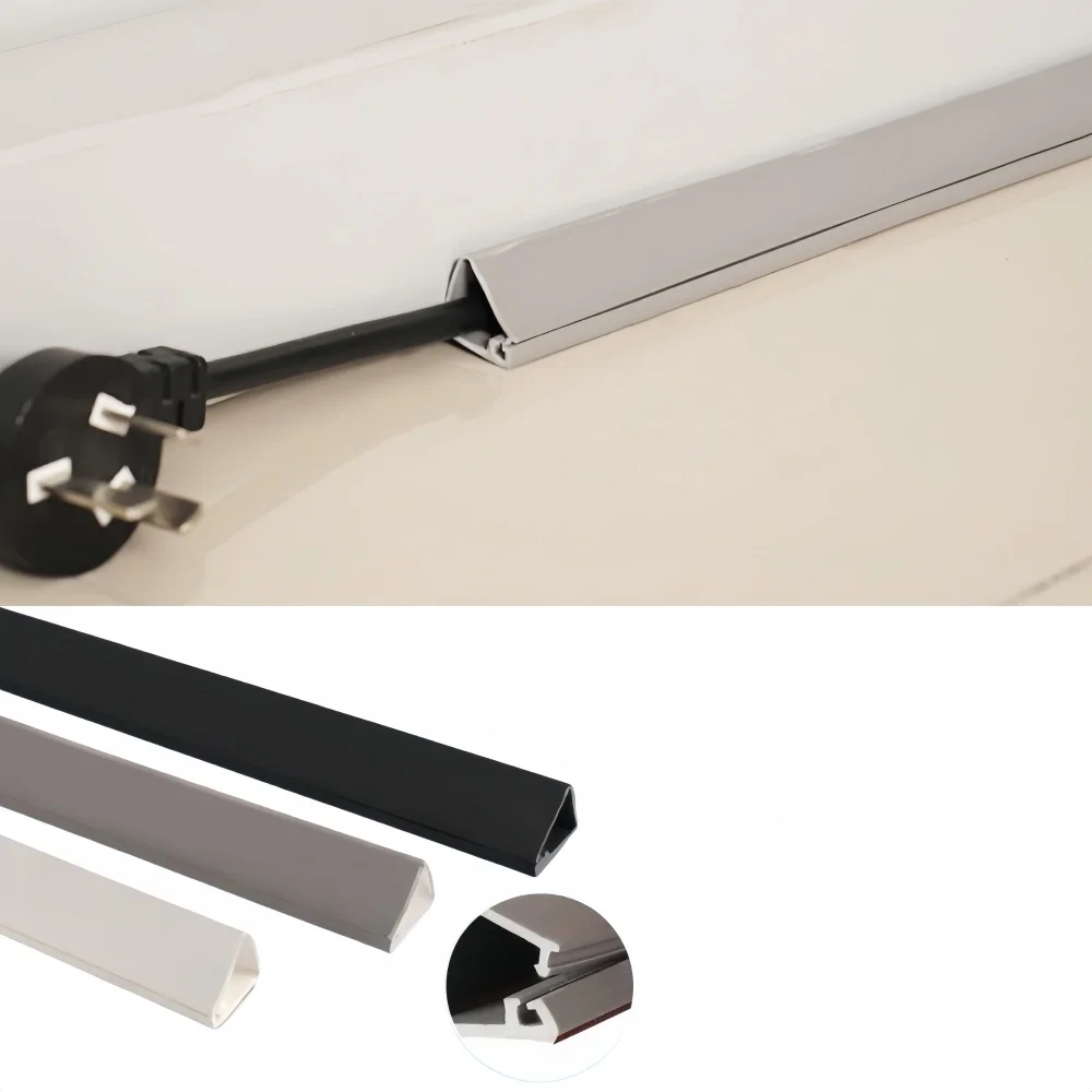 1PC 1m/39.37in Cable Cover Protector Self-Adhesive Wire Protection Strip Wear Resistant Prevent Trip Wall Wire Organizer