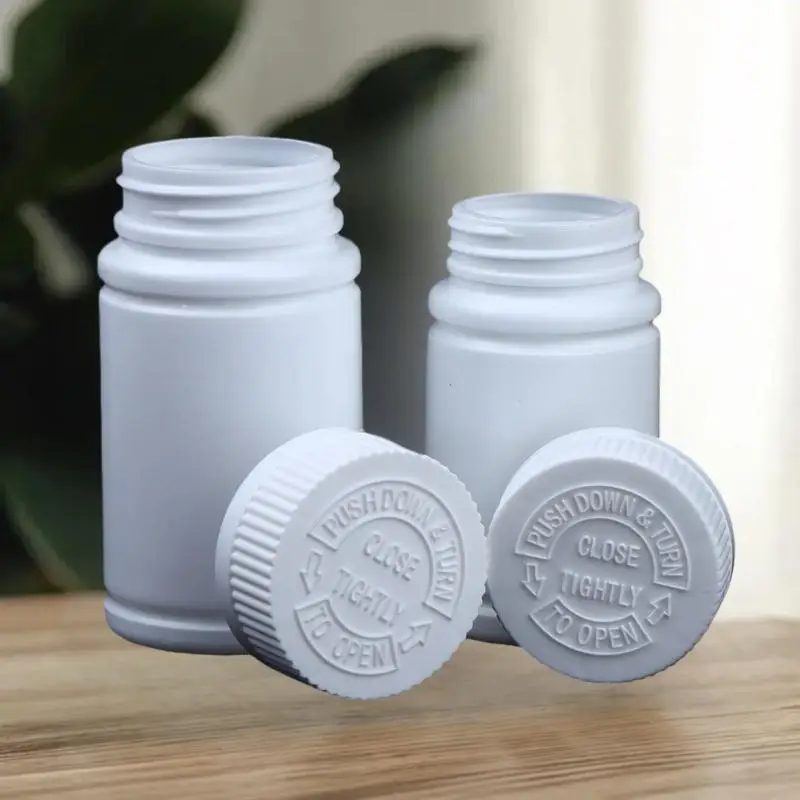 10Pcs HDPE Empty Plastic Pill Bottles 20-225ml Tablet Capsule Powder Sealed Vial Portable Medicine Storage Container