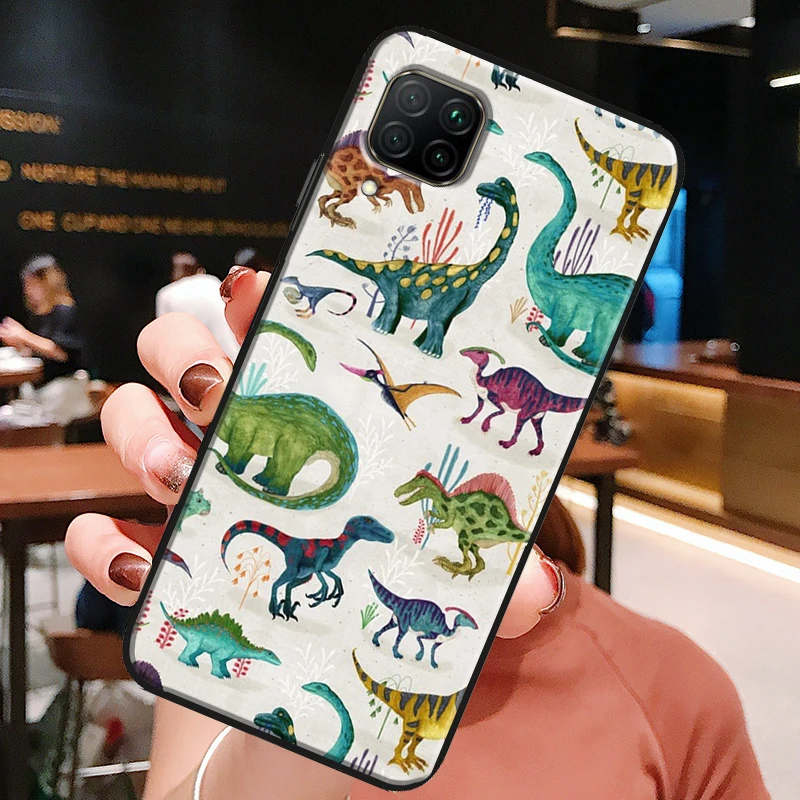 Cute Dino Dinosaur For Huawei Honor X8a X7a X9a X8 50 70 90 Lite Magic5 Pro P20 P30 P40 P50 P60 Nova 9 5T Case