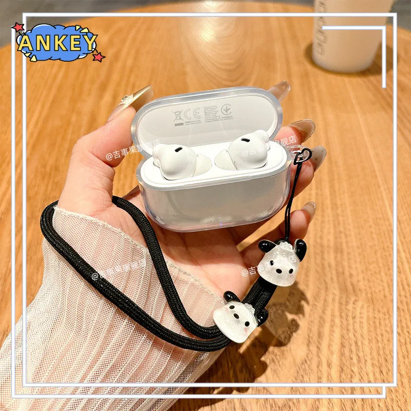 حافظة لهاتف Huawei FreeBuds SE 4 ANC، غطاء حماية ناعم وشفاف من مادة TPU المقاومة للصدمات مع حبل لطيف