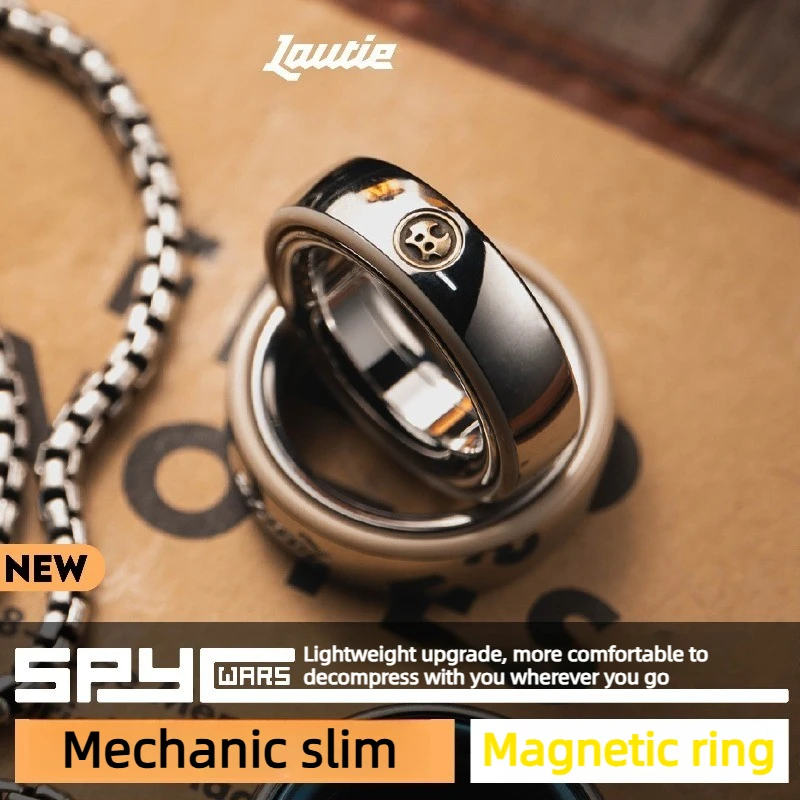 LAUTIE 2026 New Mechanic I Slim Magnetic Ring Metal Push Fingertip Decompression Toy