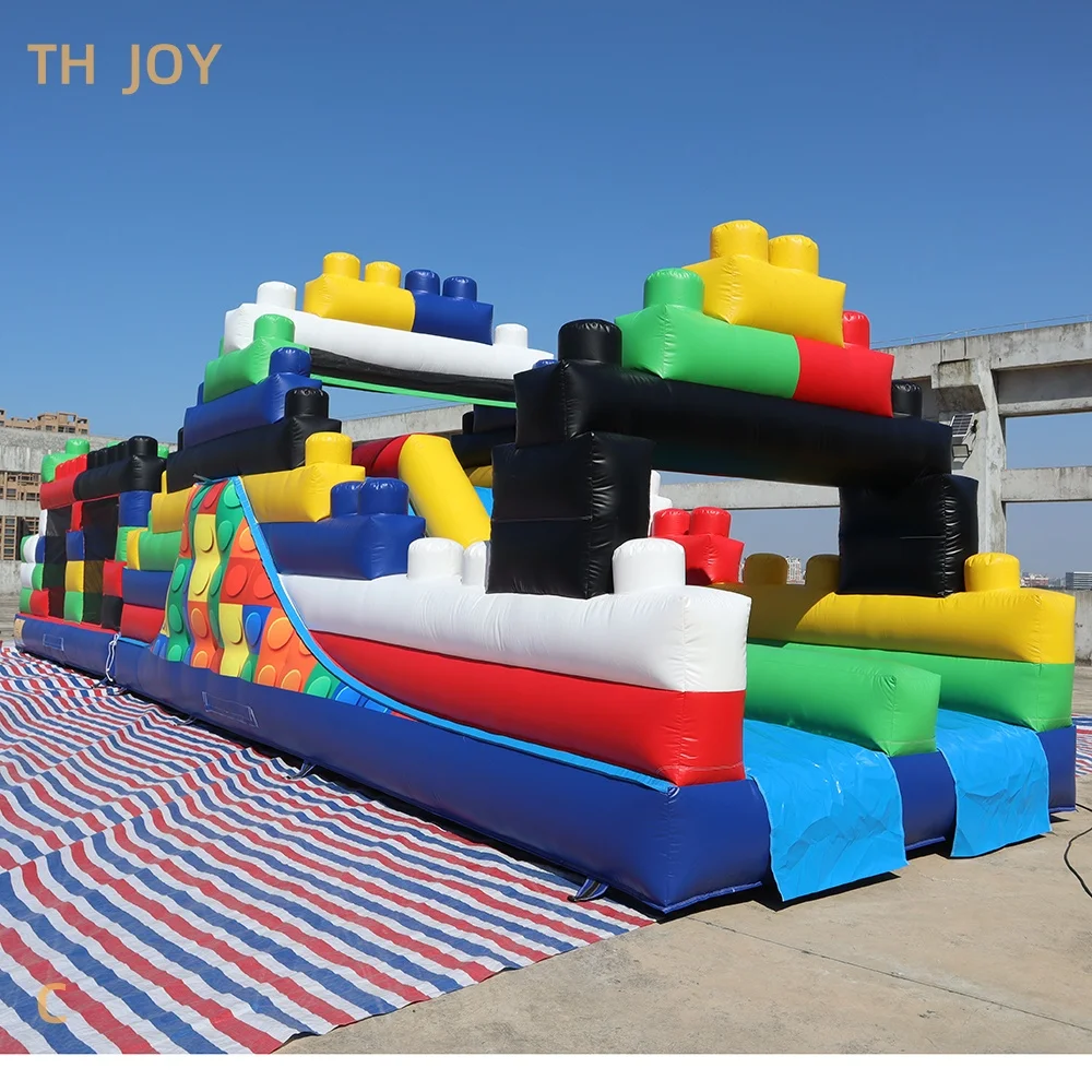 13x3m outdoor inflatable obstacle sport game,2025 new design commercial Inflatable Obstacle Course Bouncy Castle Combo Slide