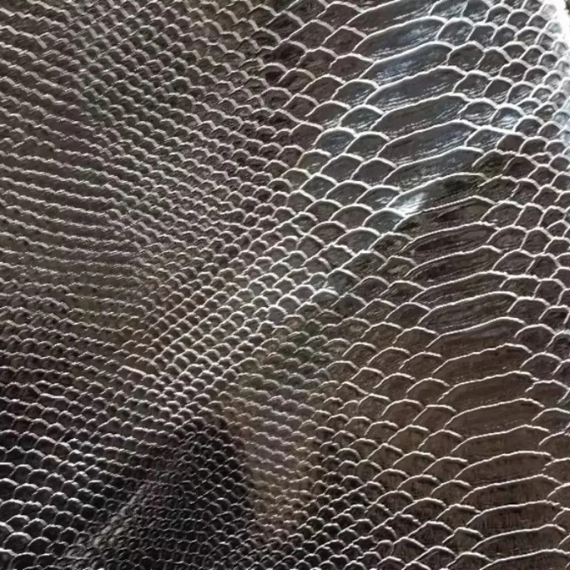 

Silver Dragon Scale Pattern MetalFaux Leather Caviar Pattern Naughty Castle Decoration Artificial Imitation Leather Fabric Craft