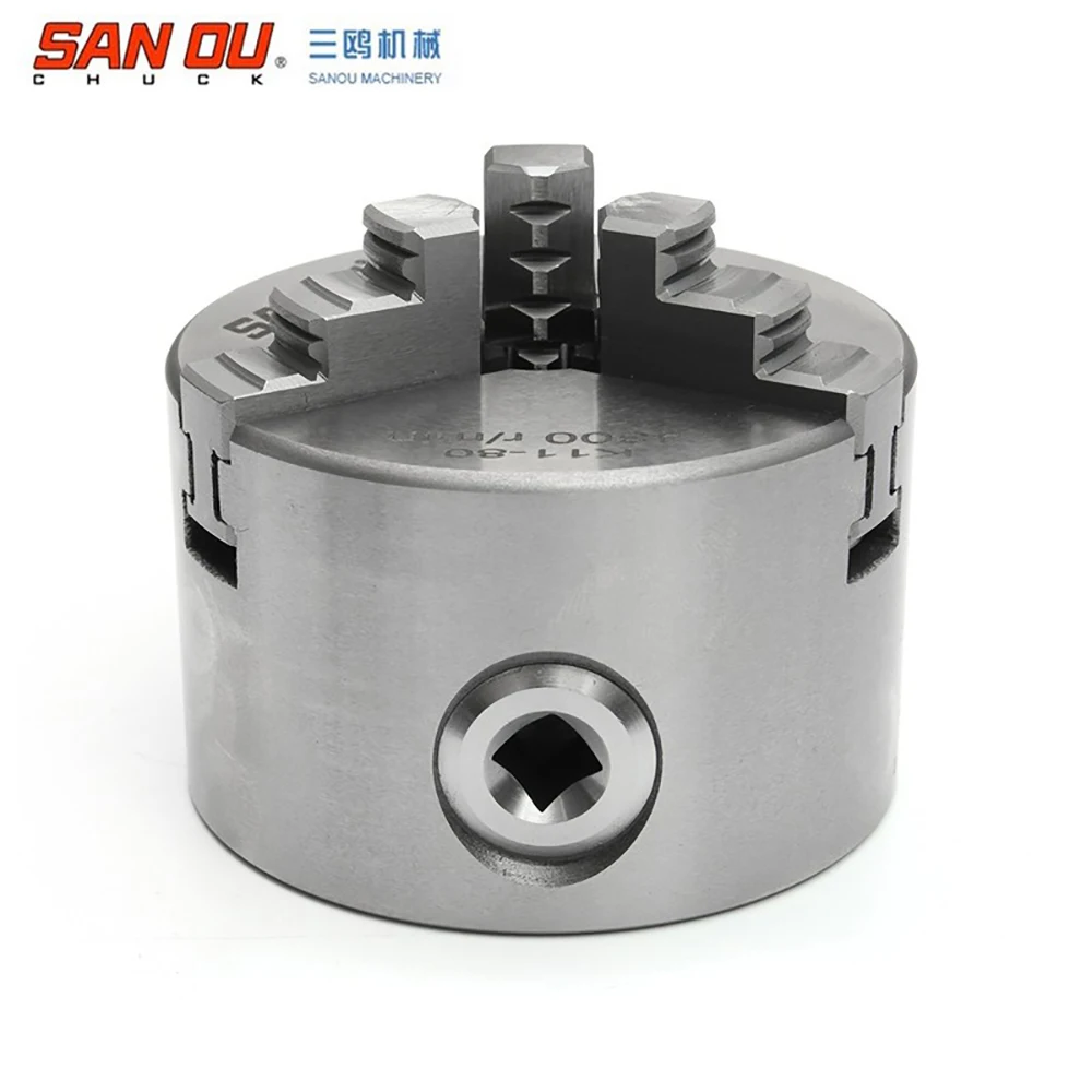 Lathe Chuck Self-Centering 3 Jaws Manual Hardened Steel for CNC Drilling Milling Machine Tools K11-80 100 125 160 200 250