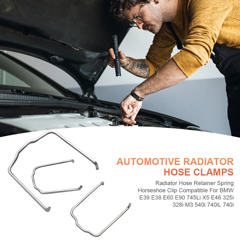 الحصان الحذاء المشبك 154 23 المبرد خرطوم كليب المبرد خرطوم الاحتفاظ الربيع المعادن لسيارات BMW E46 325i 328i M3 540i 740iL 740i #3