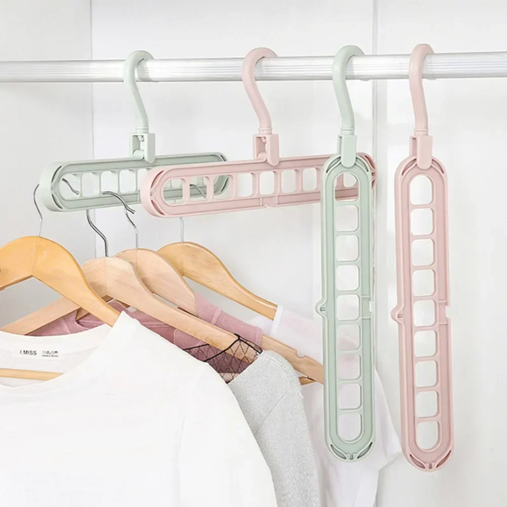 9-hole Clothes hanger organizer Space Saving Hanger multi-function folding hangers drying Racks Scarf clothes Storage