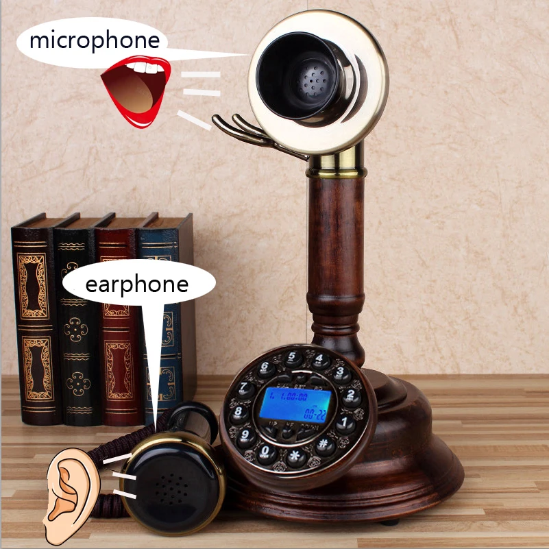 GSM SIM Card Cordless Phone Europe Style Vintage Red Wood Wireless Telephone Home Office House Hotel Exhibition Halll Mobile