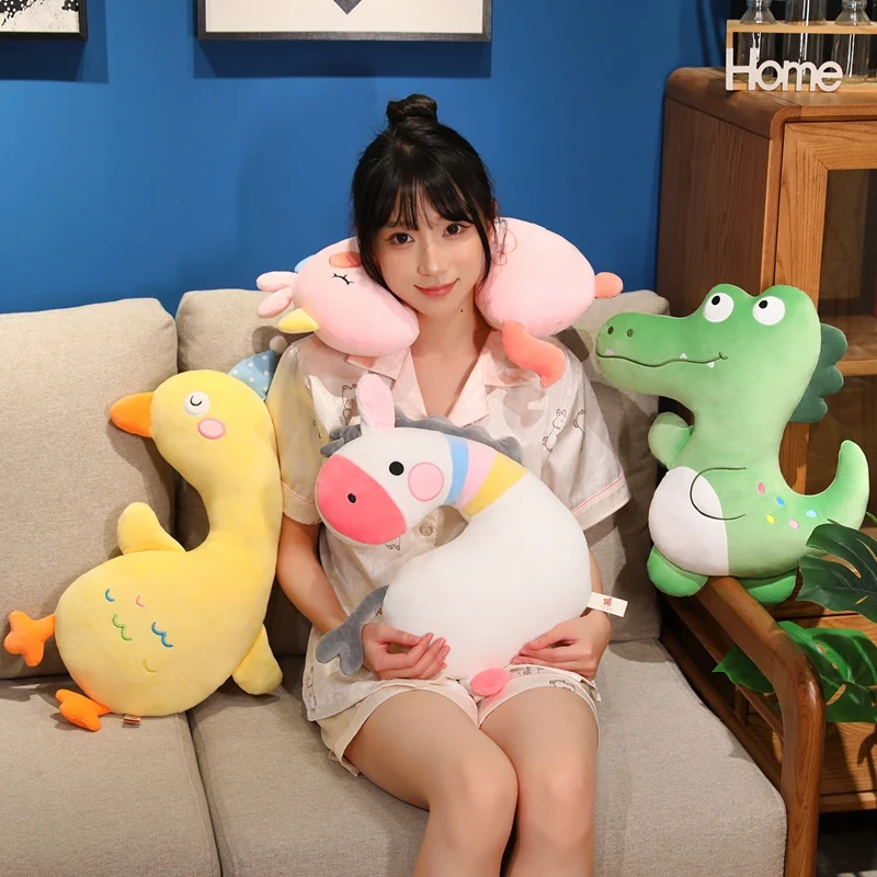 

Единорог Зебра Утка Крокодил Плюшевая Подушка Мягкие Игрушки Милые Животные Спальный Диван Украшение Кукла Подарки На День Рождения