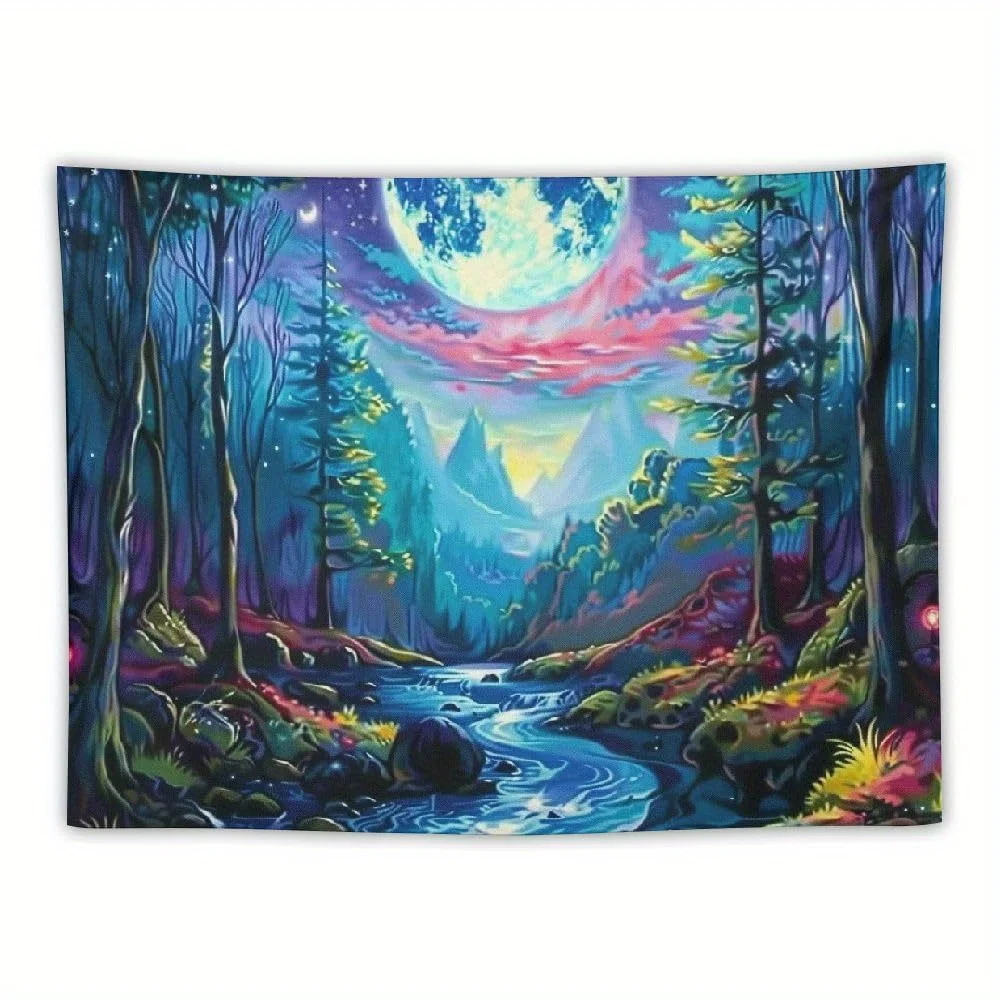 Enchanted Forest Tapestry: Magical, Vibrant, and Stunningly Beautiful Wall Art for a Dreamy Decor Statement