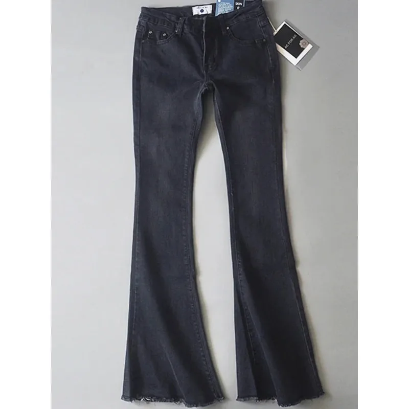 Retro-Jeans mit niedriger Taille, blau, für Damen, 2023, figurbetont, ausgestellte Hose, Damen, Basic, Slim Fit, Sommer, Straße, lässige Jeans für Damen