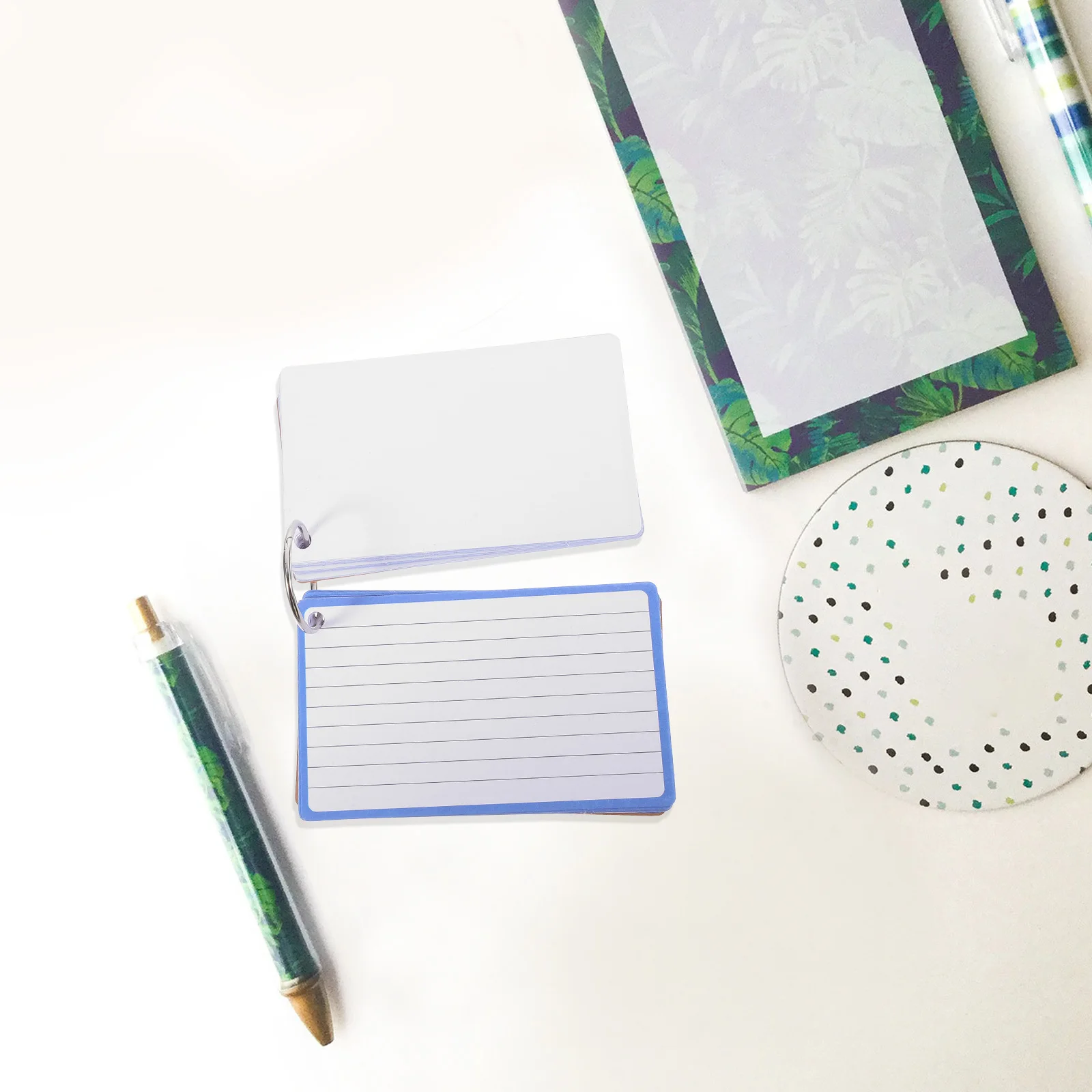 

6Pcs Colored Lined Index Cards with Rings Flashcards for Learning Studying School Notecards Binder Ring Study Materials Kit