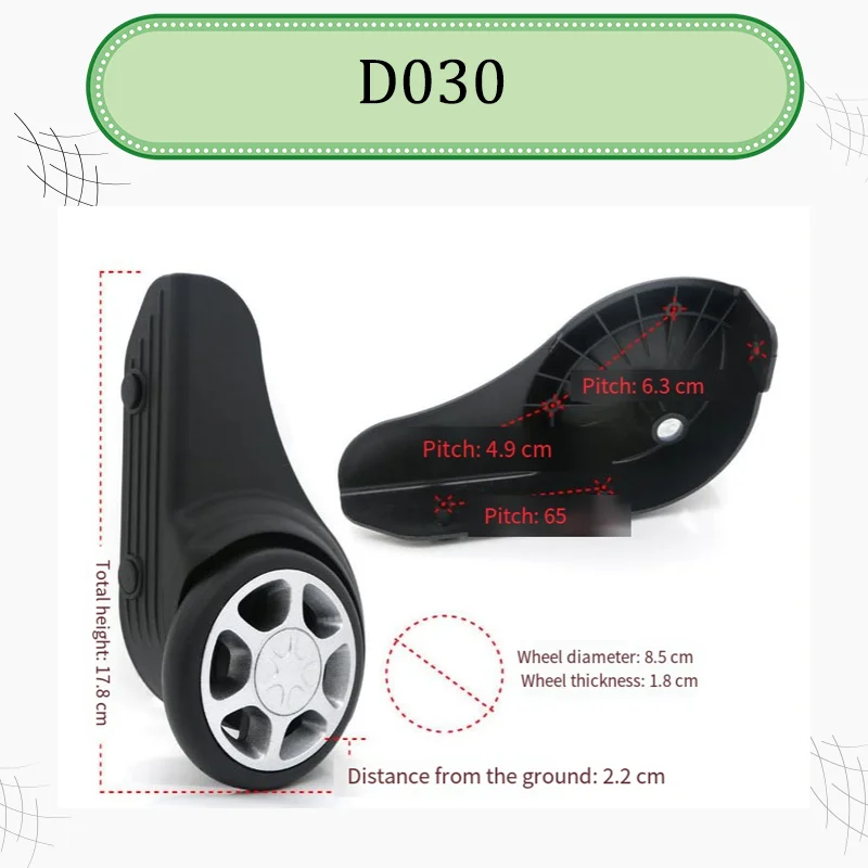 For D030 Luggage Replacement Parts Kit Fixed Wheel Assembly Straight Roller Assembly Front Steering Wheel Luggage Accessories