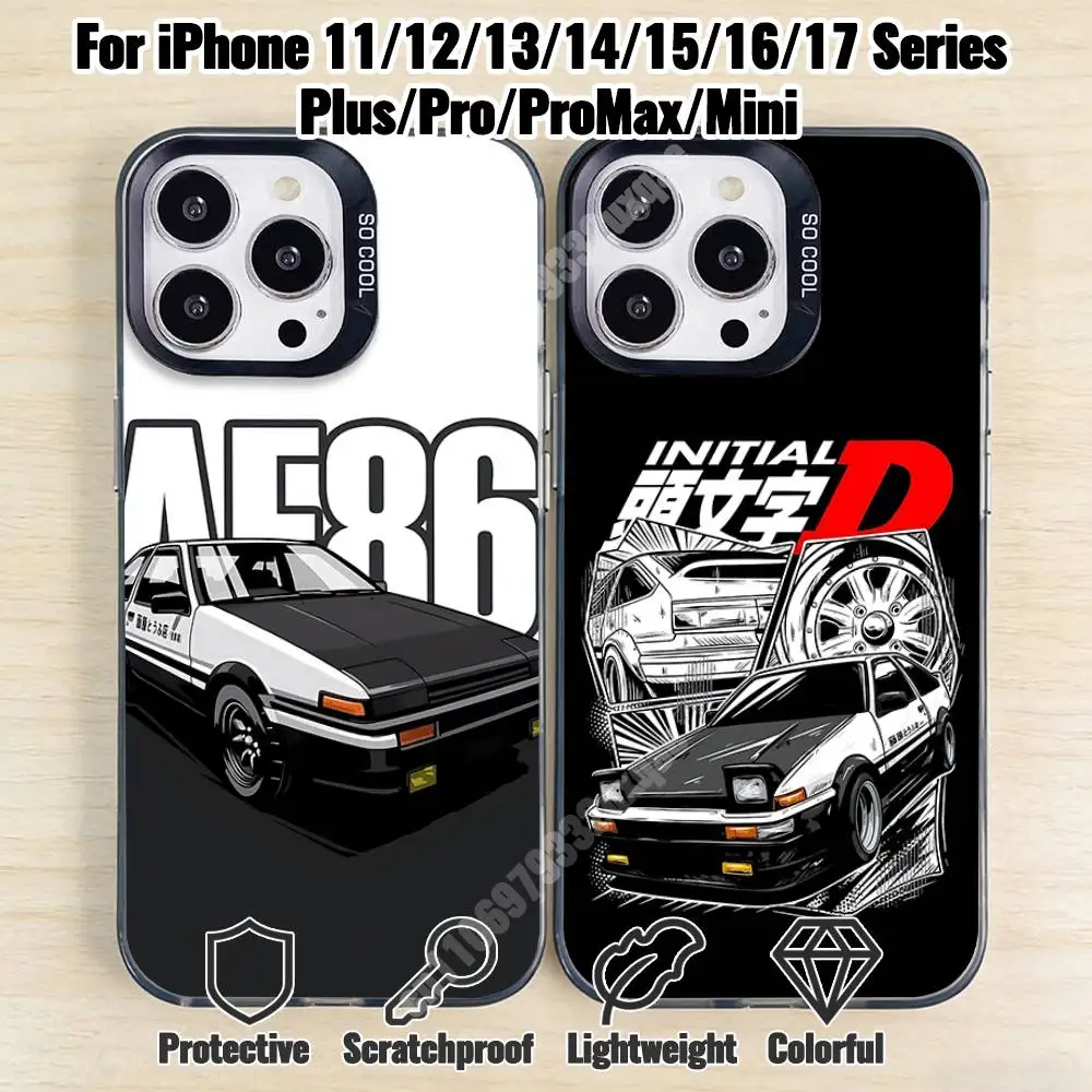 

AE86 Comic Initial D Phone Case for iPhone 17 16 15 14 13 12 11 Pro Plus Max Mini X XS Air Stylish Cover