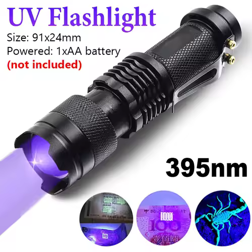 UV Flashlight Black Light Powerful Small Blacklight Flashlight UV Light Mini Black Light Flashlight Detector Light for Pet Urine - Image 8