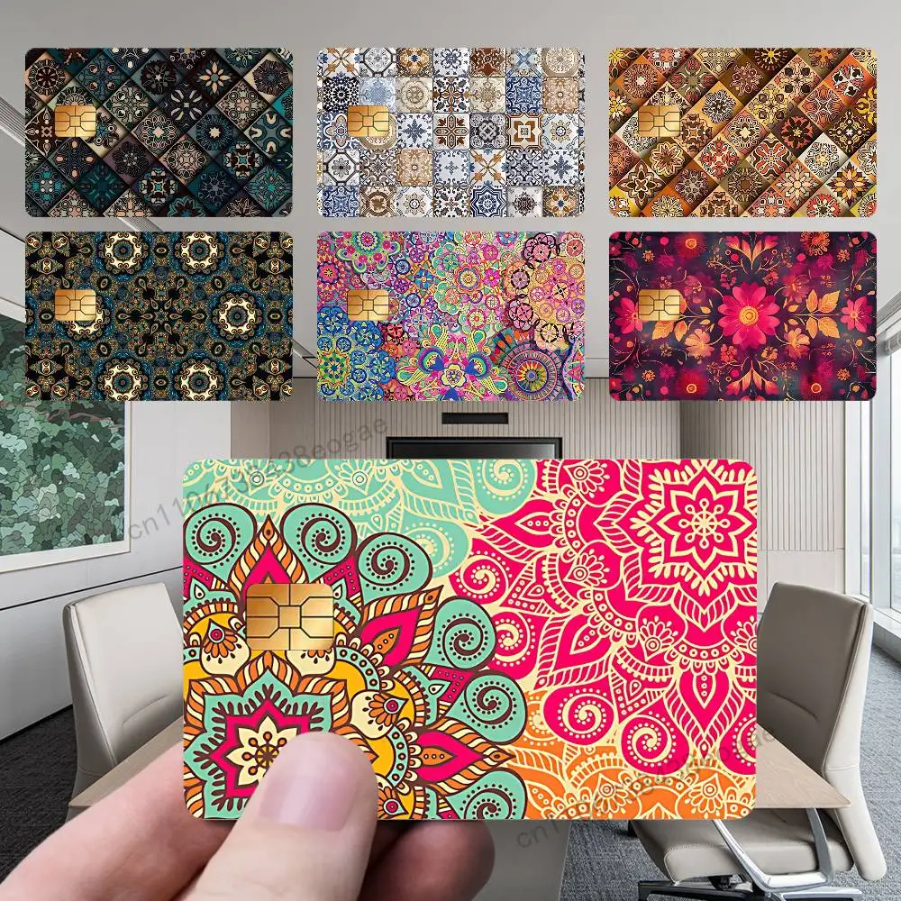 

Colorful Mandala Pattern Decorative Credit Card Skin Protection Card Stickers Creative Credit Debit Card Stickers