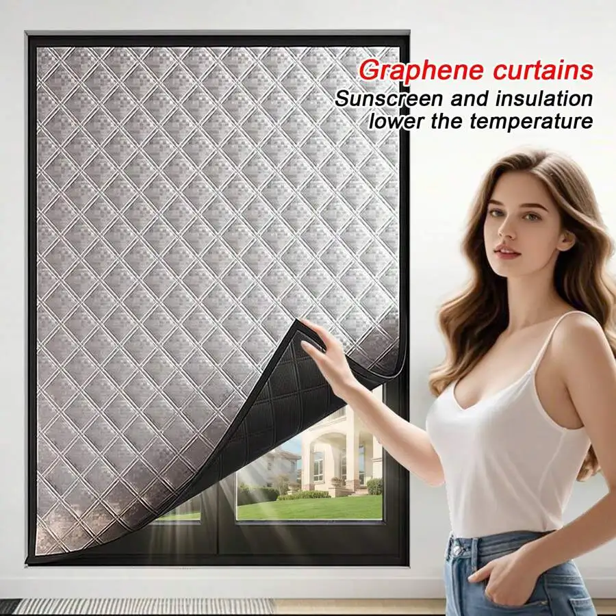 Windproof and warm curtains, winter windproof,bedroom,insulation film,cold proof sealed window film screen window Light blocking