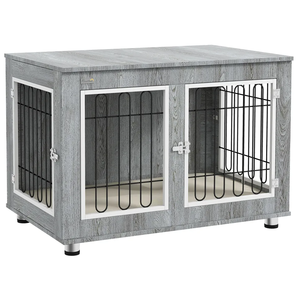 Stylish Dog Crate Table with Soft Cushion